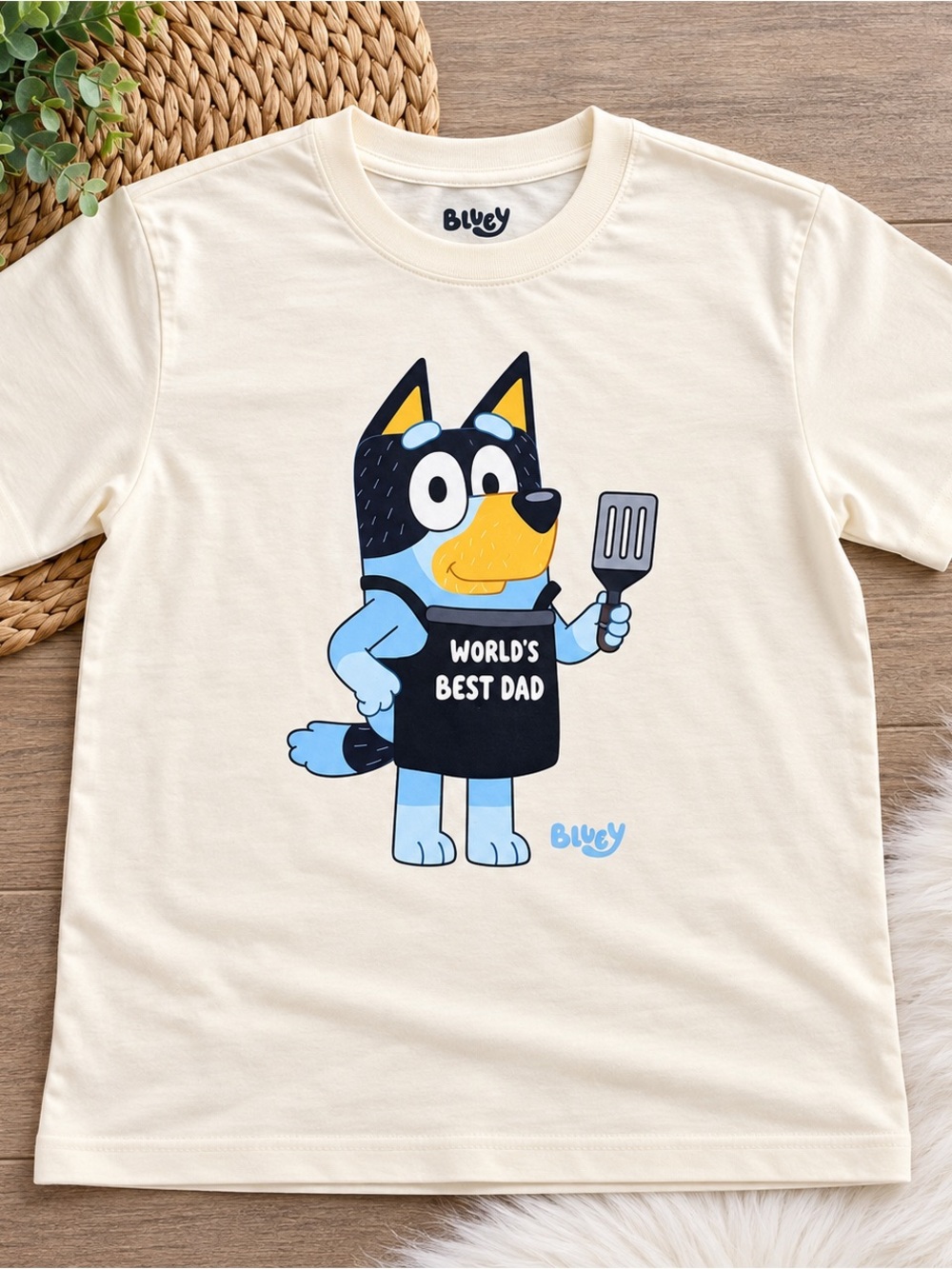BILLY Cream Short Sleeve Tee - 'World's Best Dad' Graphic